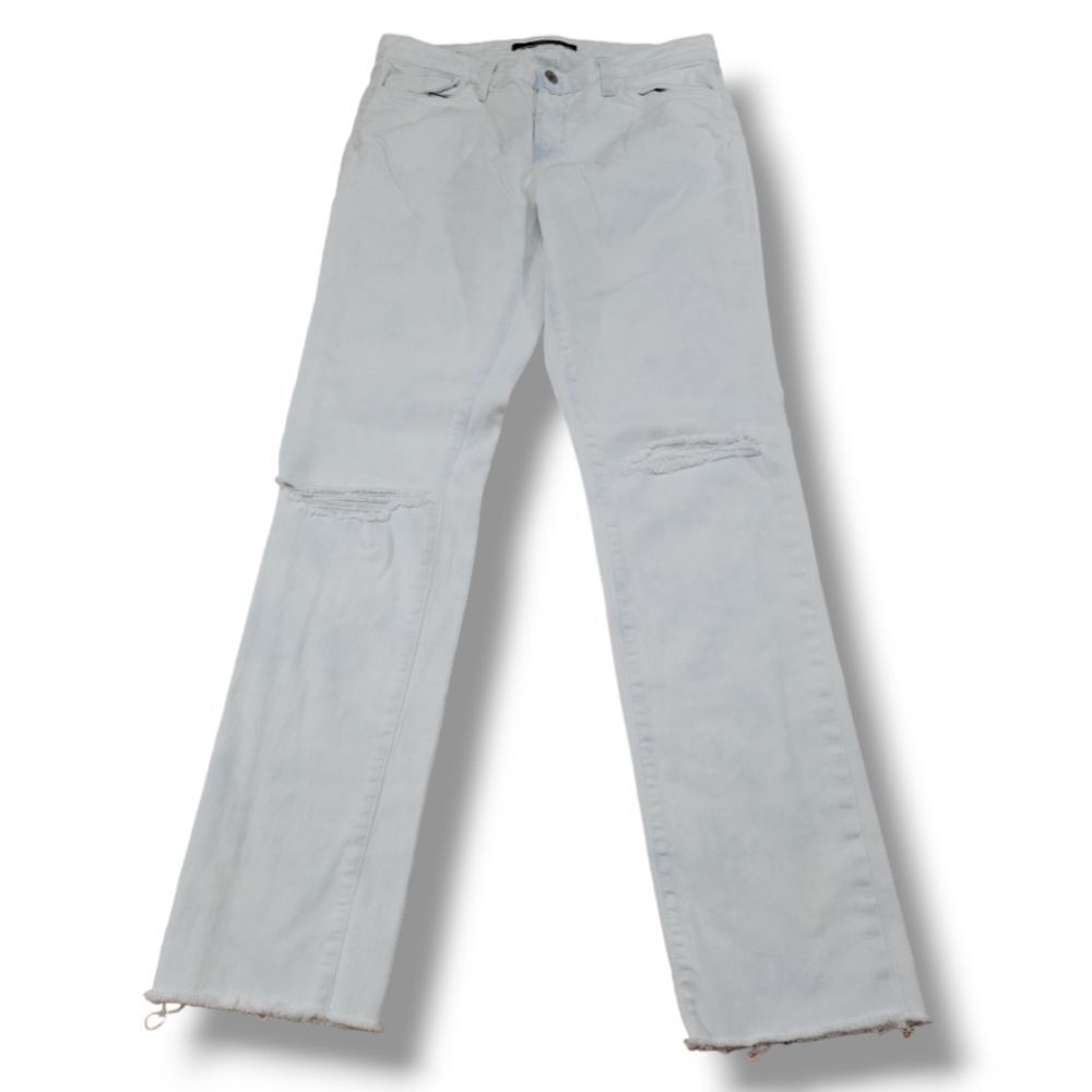 J Brand Jeans Size 29 W31"L30" Runaway Skinny Jeans Bleached Out Distressed Torn